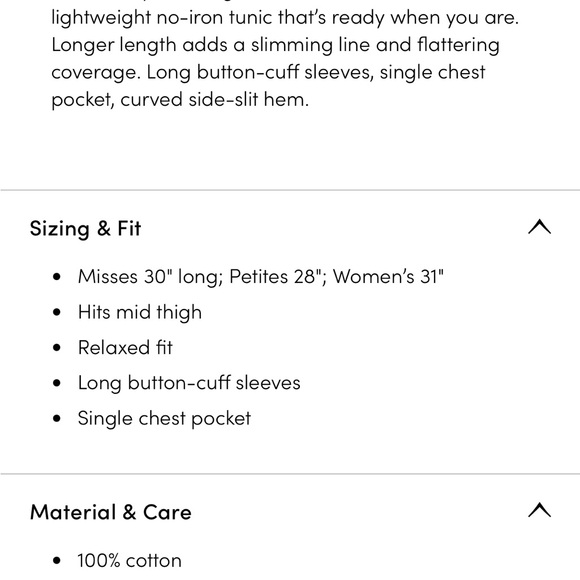 Coldwater Creek Grace’s Garden Anytime No-Iron Tunic size Large - Picture 3 of 3